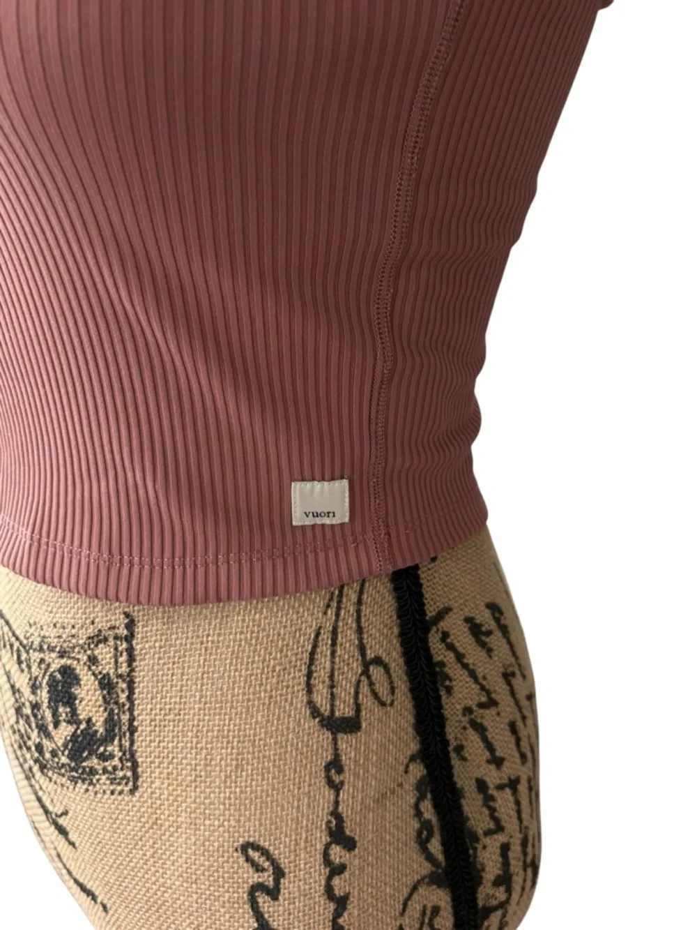 Vuori Rib Crop Tank Strappy Back Mulberry Dusty Rose Women’s Size XS - Picture 5 of 7